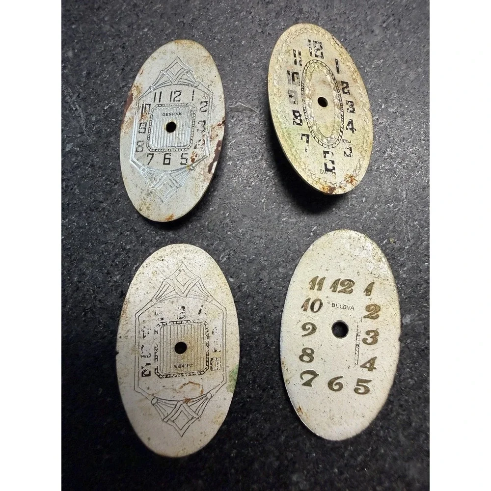 Watch Dial Lot 47 Pieces Bulova Elgin Waltham Gruen Art Deco Parts